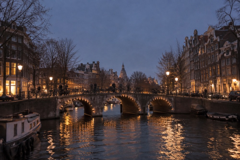 A bridge over the Keizersgracht with gabled houses on both quays