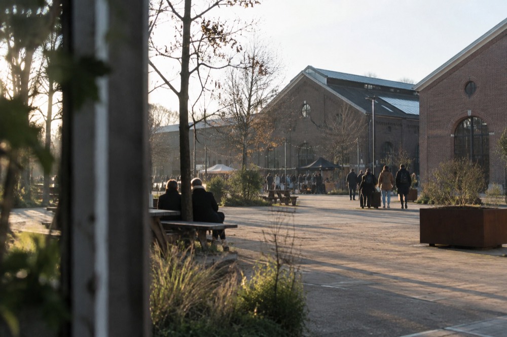 A street-level view of Westerpark on an ordinary weekday morning