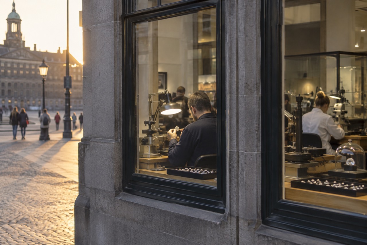 Diamond polishing workshop windows in a Museumplein building
