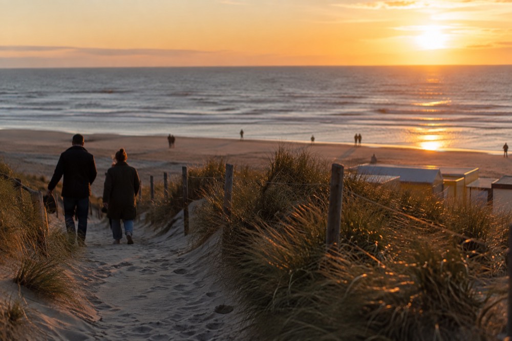 Late afternoon light on the buildings around Zandvoort