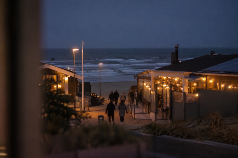 A wide view across the water towards Zandvoort