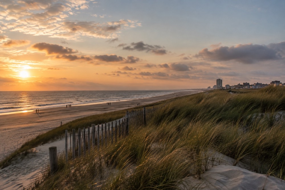 Late afternoon light on the buildings around Zandvoort