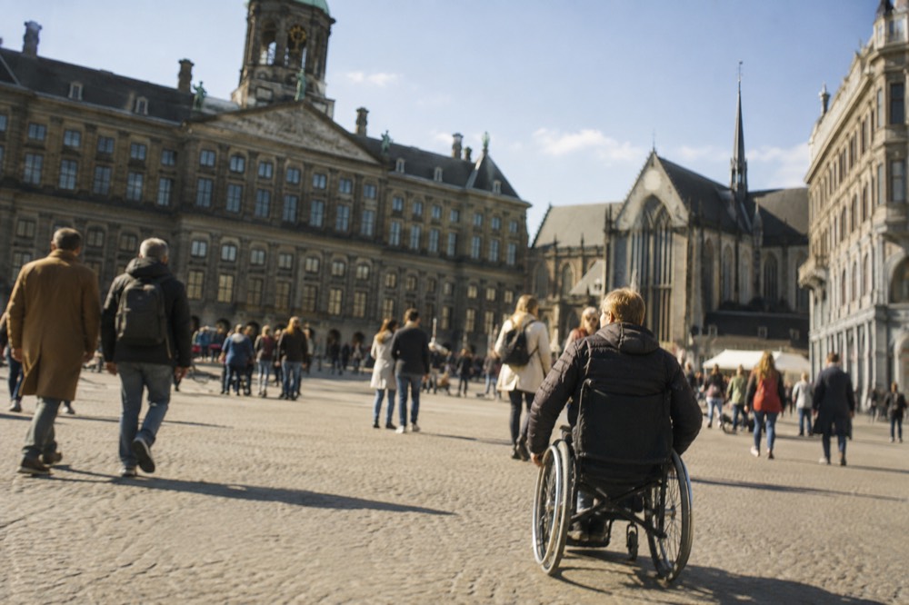 A wide view across the water towards Dam Square